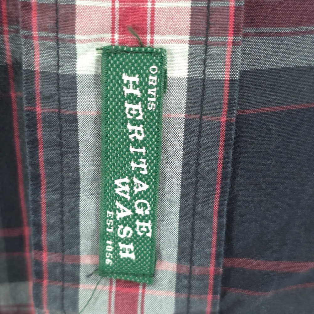 Orvis Shirt Mens XL Plaid Long Sleeve Active Fit Button Up Heritage Wash Cotton - Picture 3 of 9